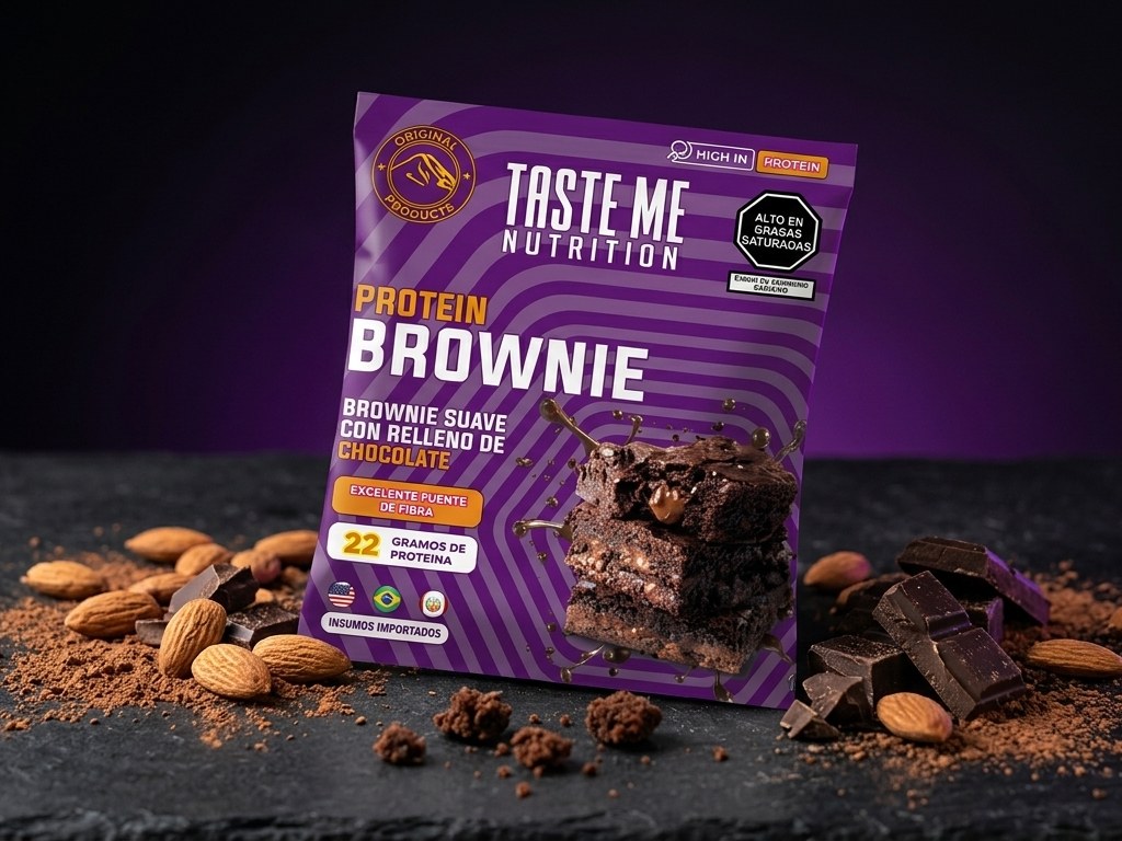 Taste Me Protein Brownie, packaging morado